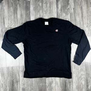 Champion Reverse Weave Black Pullover Crewneck Sweatshirt